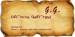 Gönczy Györgyi névjegykártya